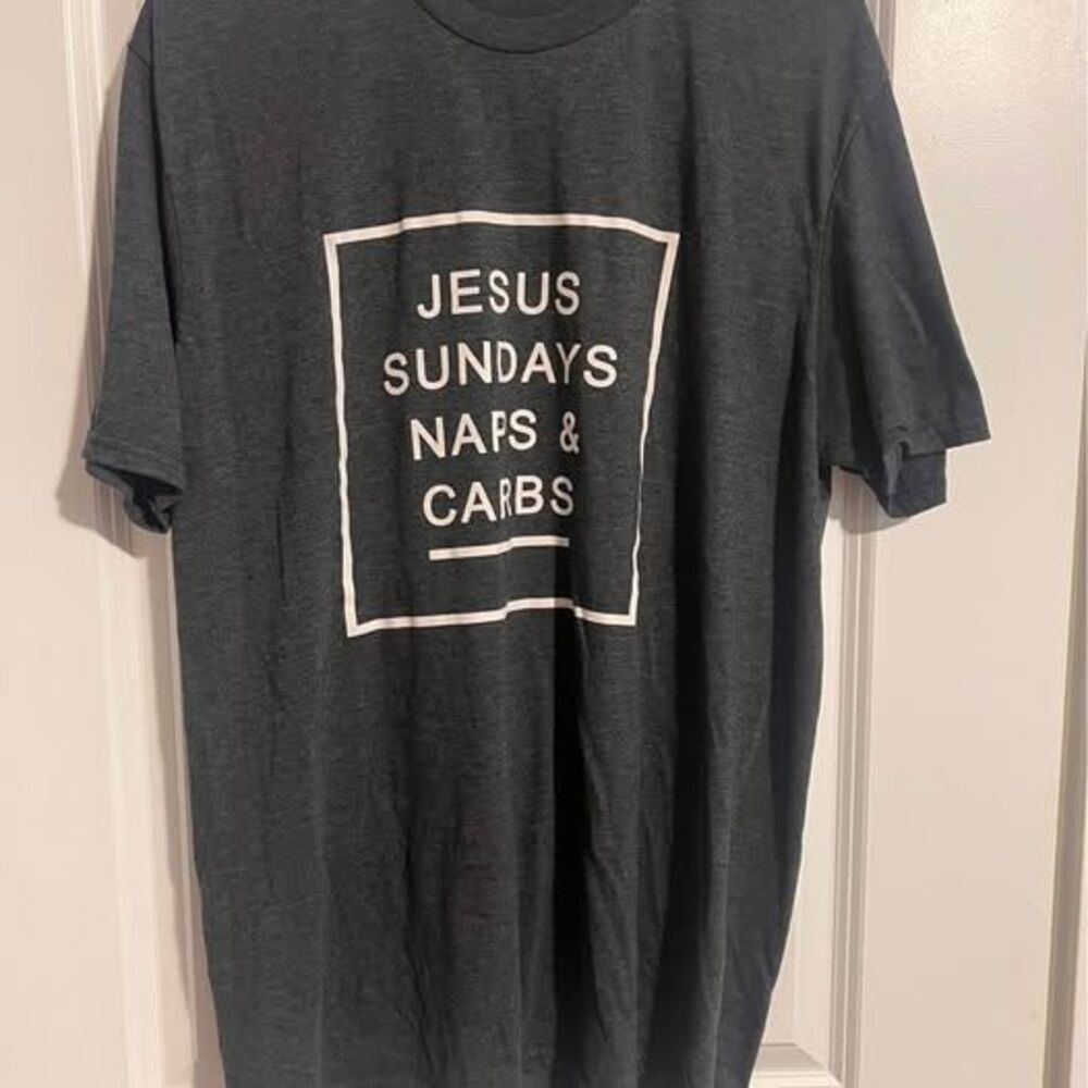 Jesus Sundays Naps & Carbs Graphic T-Shirt - L